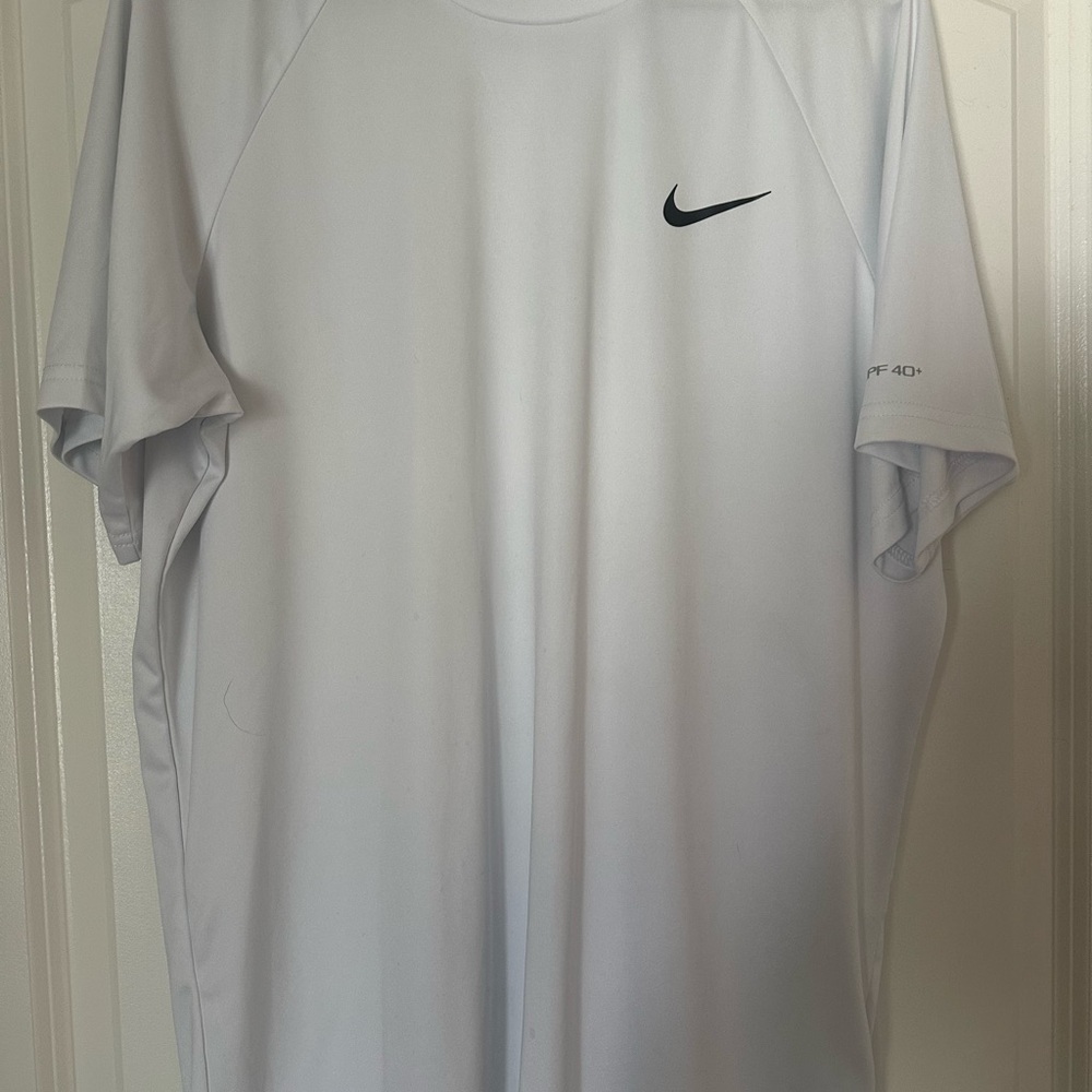 Nike White Dri-FIT Swim Shirt